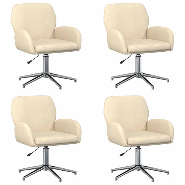 Drejestole 4 stk. 54 x 58 x 90 cm Cremefarvet Stof