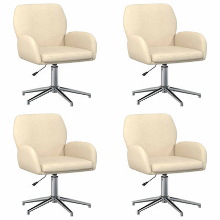 Drejestole 4 stk. 54 x 58 x 90 cm Cremefarvet Stof