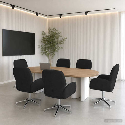 Drejestole 6 stk. 54 x 58 x 90 cm Sort Stof