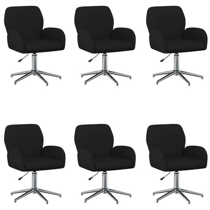 Drejestole 6 stk. 54 x 58 x 90 cm Sort Stof