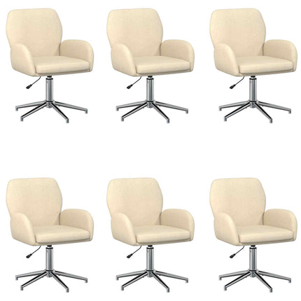 Drejestole 6 stk. 54 x 58 x 90 cm Cremefarvet Stof