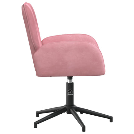 Drejestole 2 stk. 54 x 55 x 90 cm Lyserød Velour (V)