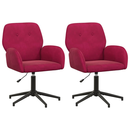 Drejestole 2 stk. 54 x 55 x 90 cm Vinrød Velour (V)