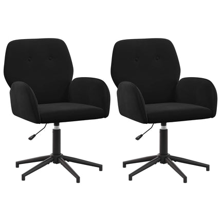 Drejestole 2 stk. 54 x 55 x 90 cm Sort Velour (V)