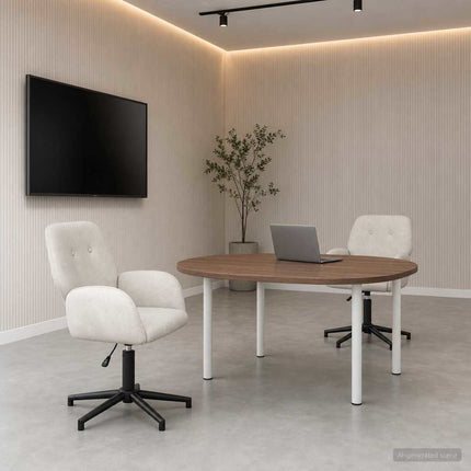 Drejestole 2 stk. 54 x 55 x 90 cm Cremefarvet Velour (V)