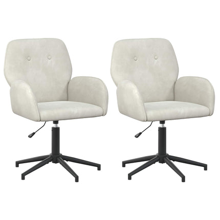 Drejestole 2 stk. 54 x 55 x 90 cm Cremefarvet Velour (V)