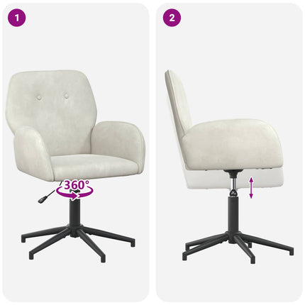 Drejestole 2 stk. 54 x 55 x 90 cm Cremefarvet Velour (V)