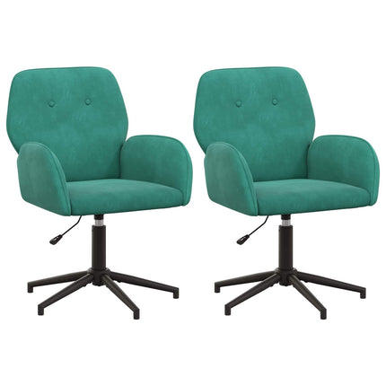 Drejestole 2 stk. 54 x 55 x 90 cm Turkis Velour (V)