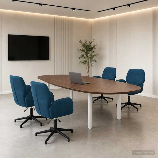 Drejestole 4 stk. 54 x 55 x 90 cm Blå Velour (V)