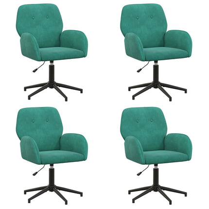 Drejestole 4 stk. 54 x 55 x 90 cm Turkis Velour (V)