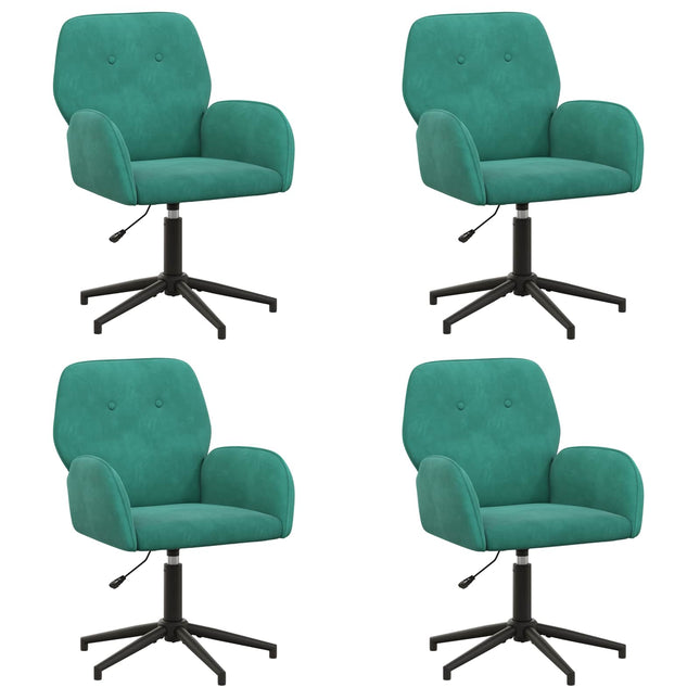 Drejestole 4 stk. 54 x 55 x 90 cm Turkis Velour (V)