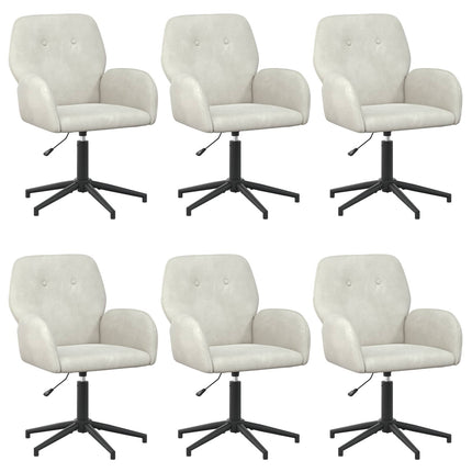 Drejestole 6 stk. 54 x 55 x 90 cm Cremefarvet Velour (V)