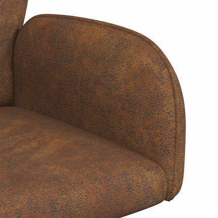 Svingende Spisestole 4 stk. Faux Suede Læder Brun