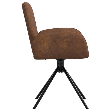 Svingende Spisestole 4 stk. Faux Suede Læder Brun
