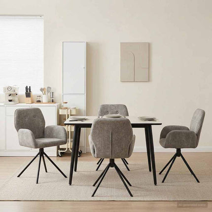 Svingende Spisestole 4 stk. Faux Suede Læder Lysegrå