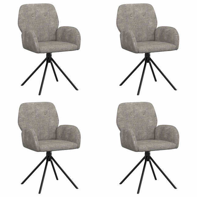 Svingende Spisestole 4 pcs Faux Suede Læder Lysegrå