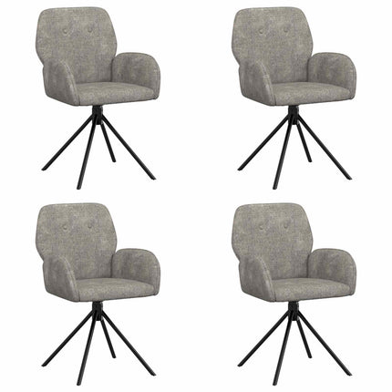 Svingende Spisestole 4 stk. Faux Suede Læder Lysegrå