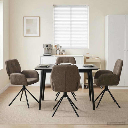 Svingende Spisestole 4 stk. Faux Suede Læder Mørkegrå