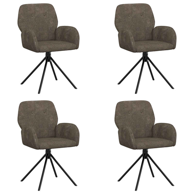 Svingende Spisestole 4 pcs Faux Suede Læder Mørkegrå