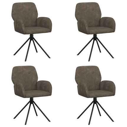 Svingende Spisestole 4 stk. Faux Suede Læder Mørkegrå
