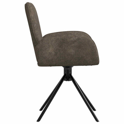 Svingende Spisestole 4 stk. Faux Suede Læder Mørkegrå
