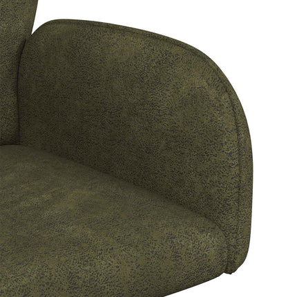 Svingende Spisestole 4 stk. Faux Suede Læder Army Grøn
