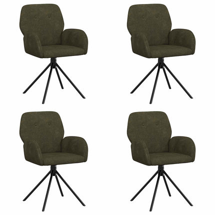 Svingende Spisestole 4 pcs Faux Suede Læder Army Grøn