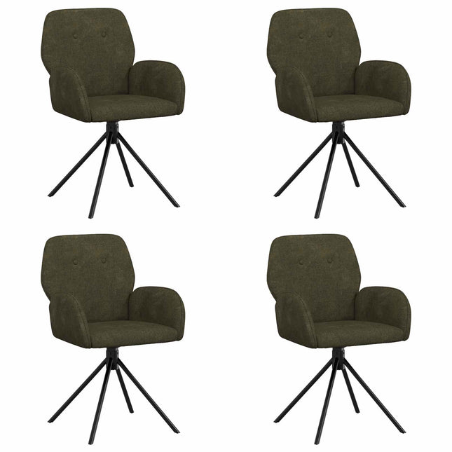 Svingende Spisestole 4 pcs Faux Suede Læder Army Grøn