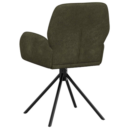 Svingende Spisestole 4 stk. Faux Suede Læder Army Grøn