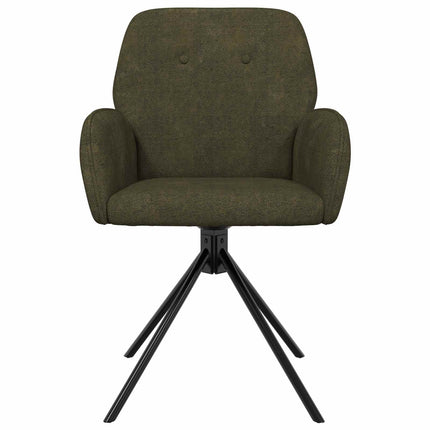 Svingende Spisestole 4 stk. Faux Suede Læder Army Grøn