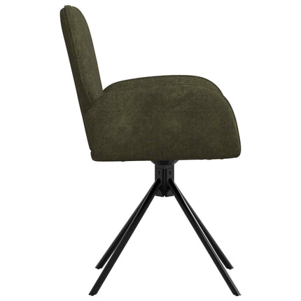 Svingende Spisestole 4 stk. Faux Suede Læder Army Grøn