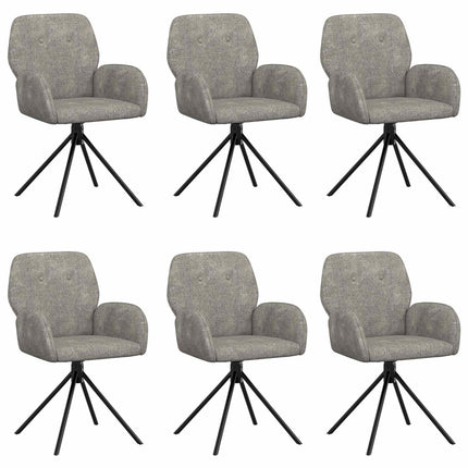 Svingende Spisestole 6 stk. Faux Suede Læder Lysegrå