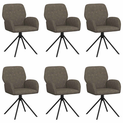 Svingende Spisestole 6 stk. Faux Suede Læder Mørkegrå