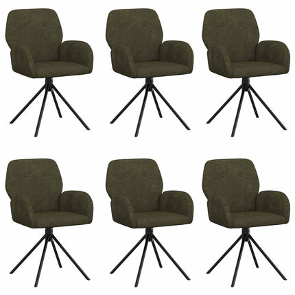 Svingende Spisestole 6 stk. Faux Suede Læder Army Grøn