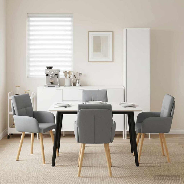 Spisestole 4 pcs Stof Lysegrå 60 x 56 x 96 cm