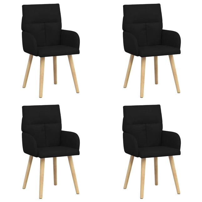 Spisestole 4 pcs Stof Sort 60 x 56 x 96 cm