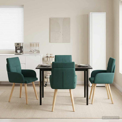 Spisestole 4 pcs Stof Mørkegrøn 60 x 56 x 96 cm