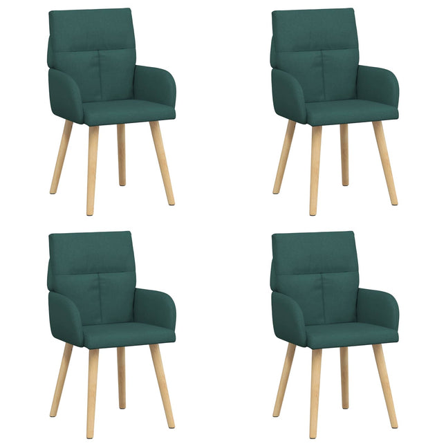 Spisestole 4 pcs Stof Mørkegrøn 60 x 56 x 96 cm