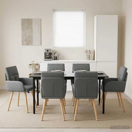 Spisestole 6 stk. Stof Mørkegrå 60 x 56 x 96 cm