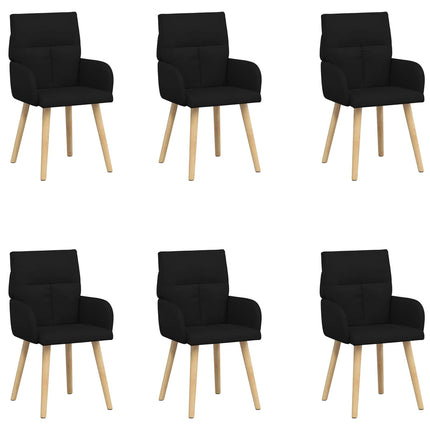 Spisestole 6 pcs Stof Sort 60 x 56 x 96 cm