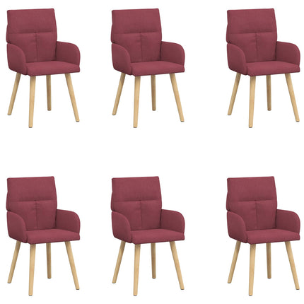 Spisestole 6 pcs Stof Vinrød 60 x 56 x 96 cm