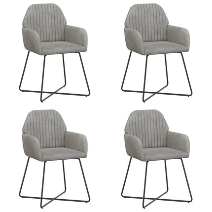 Spisestole 4 pcs Velour (V) Lysegrå 55 x 50 x 84 cm