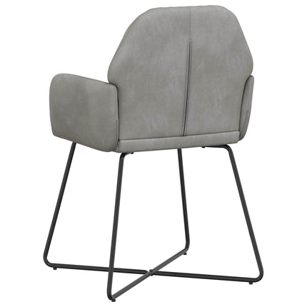 Spisestole 4 stk. Fløjl Lysegrå 55 x 50 x 84 cm