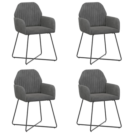 Spisestole 4 pcs Velour (V) Mørkegrå 55 x 50 x 84 cm