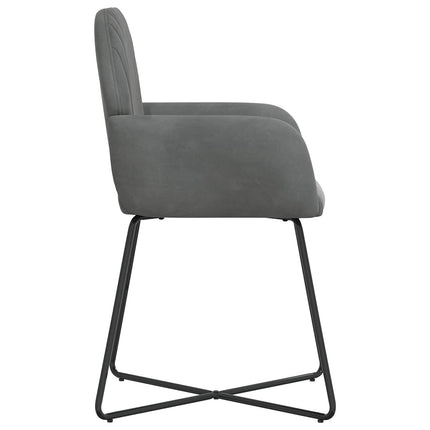 Spisestole 4 stk. Fløjl Mørkegrå 55 x 50 x 84 cm
