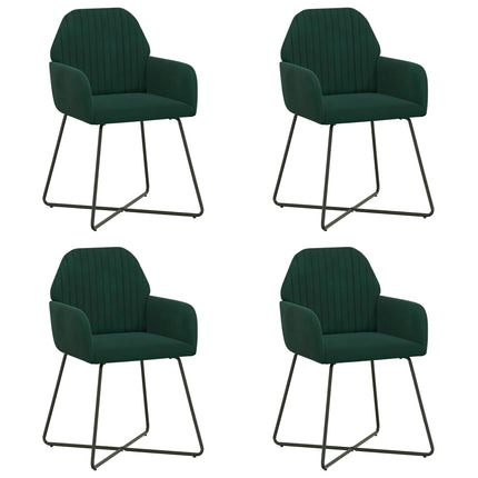 Spisestole 4 pcs Velour (V) Mørkegrøn 55 x 50 x 84 cm