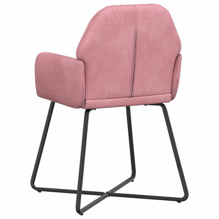 Spisestole 4 stk. Fløjl Lyserød 55 x 50 x 84 cm