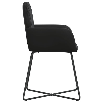 Spisestole 4 stk. Fløjl Sort 55 x 50 x 84 cm