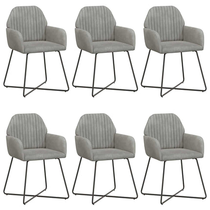 Spisestole 6 pcs Velour (V) Lysegrå 55 x 50 x 84 cm
