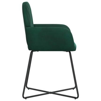 Spisestole 6 stk. Fløjl Mørkegrøn 55 x 50 x 84 cm